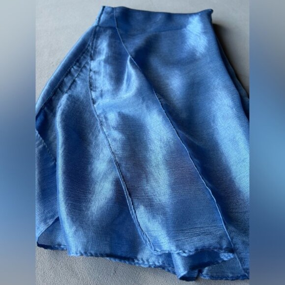 100% Silk Scarf ~ Blue ~ Brand New - Picture 5 of 6